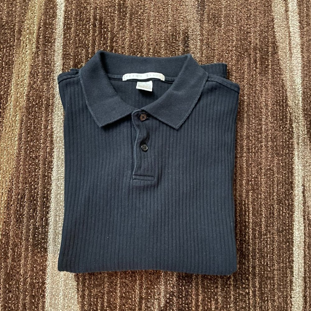 Vintage Perry Ellis Black polo Men's short sleeve shirt